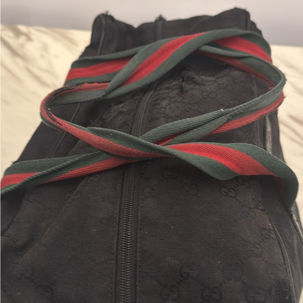 Gucci  Duffel Bag with Red and Green Straps